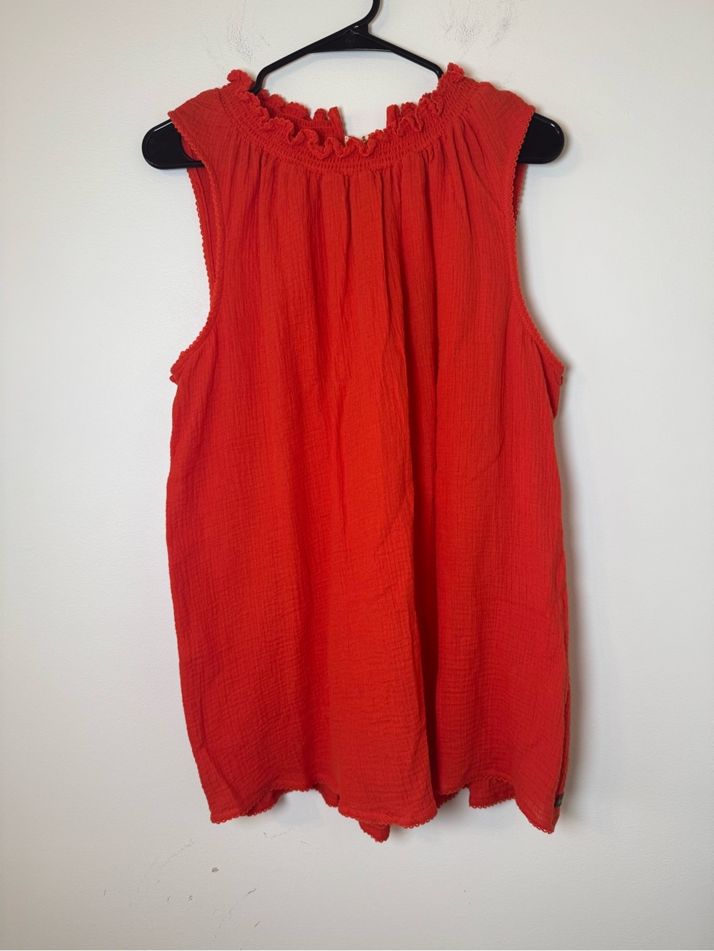 Matilda Jane Maui Mock Neck Cotton Tank Top Orange Size L NWT